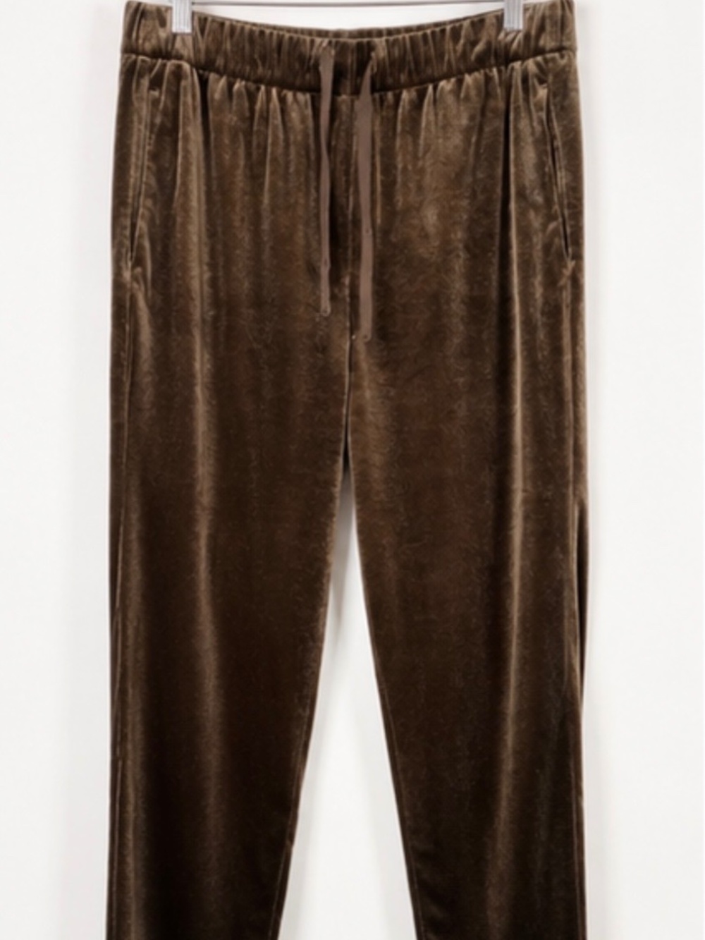 GAP Velvet Jogger Pants Deep Woods Brown Size M Pull-On Stretch